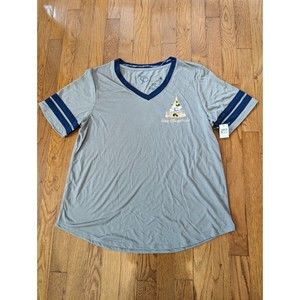 Walt Disney World 50th Anniversary Minnie Women's V-Neck Castle T-Shirt Tee XL